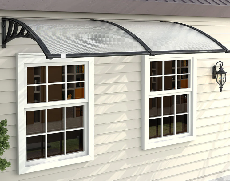 Black Outdoor Curved Shielded Rain Shelter