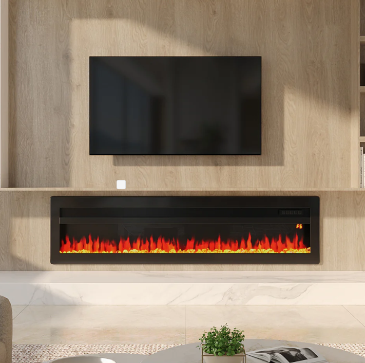 40/50/60/70 Inch Electric Fireplace with 9 Flame Colour and Remote Control